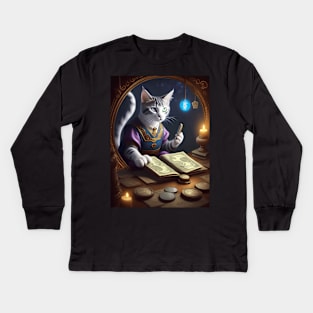 The Cats Accounting Ledger Kids Long Sleeve T-Shirt